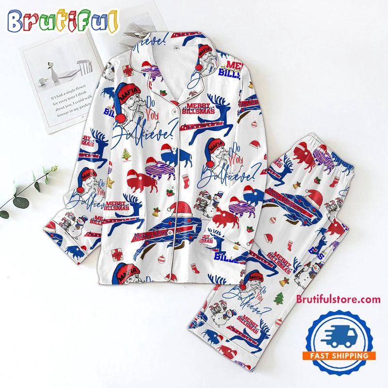 Sportswearmerch Buffalo Bills NFL Do You Billieve For Winter Season Personalized Pajamas Set For Fan