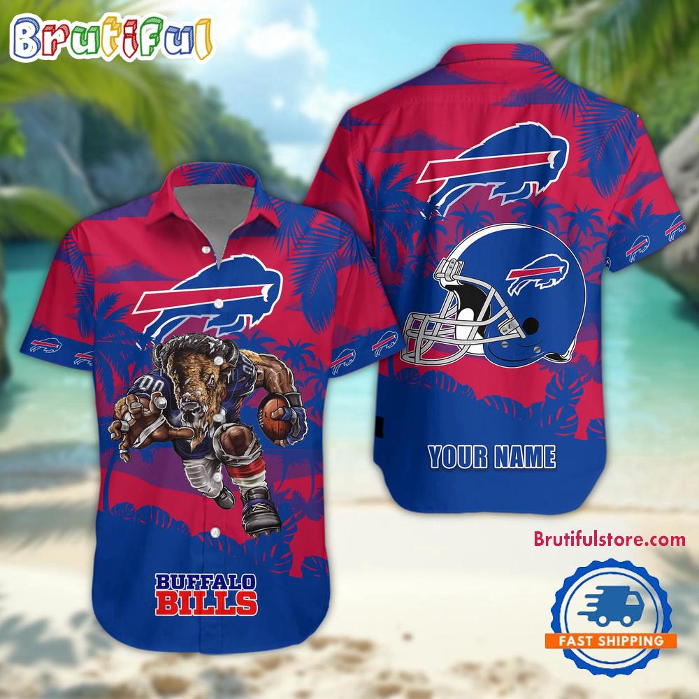 Sportswearmerch Buffalo Bills NFL Football Mascot Summer Personalized Hawaiian Shirt For Fan