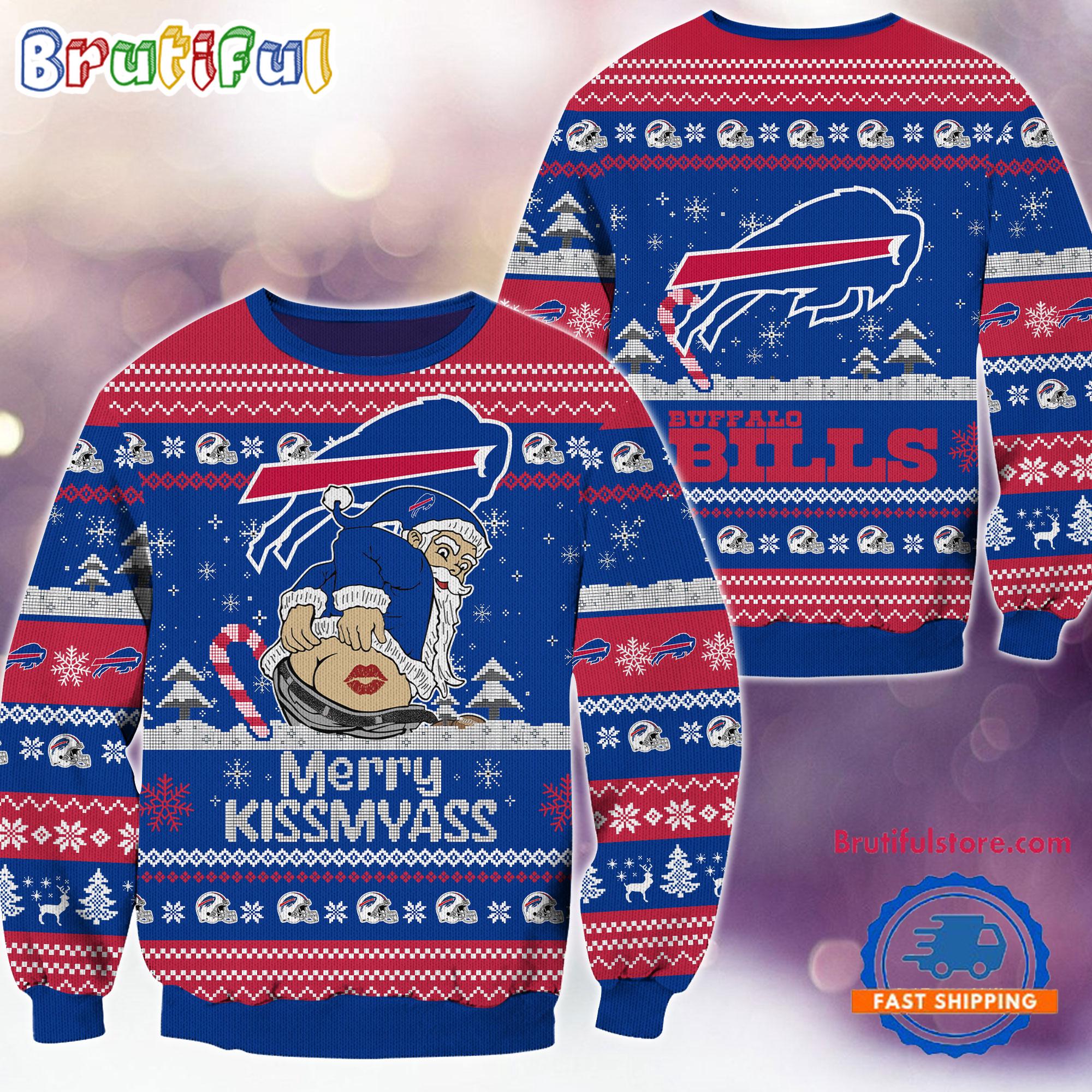 Sportswearmerch Buffalo Bills NFL Funny Santa Claus Christmas Sweater For Fan