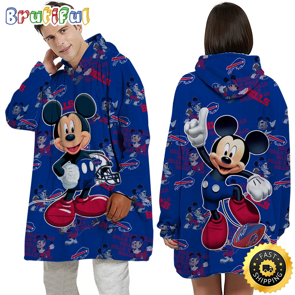 Sportswearmerch Buffalo Bills NFL Mouse Lover Personalized Blaket Hoodie For Fan