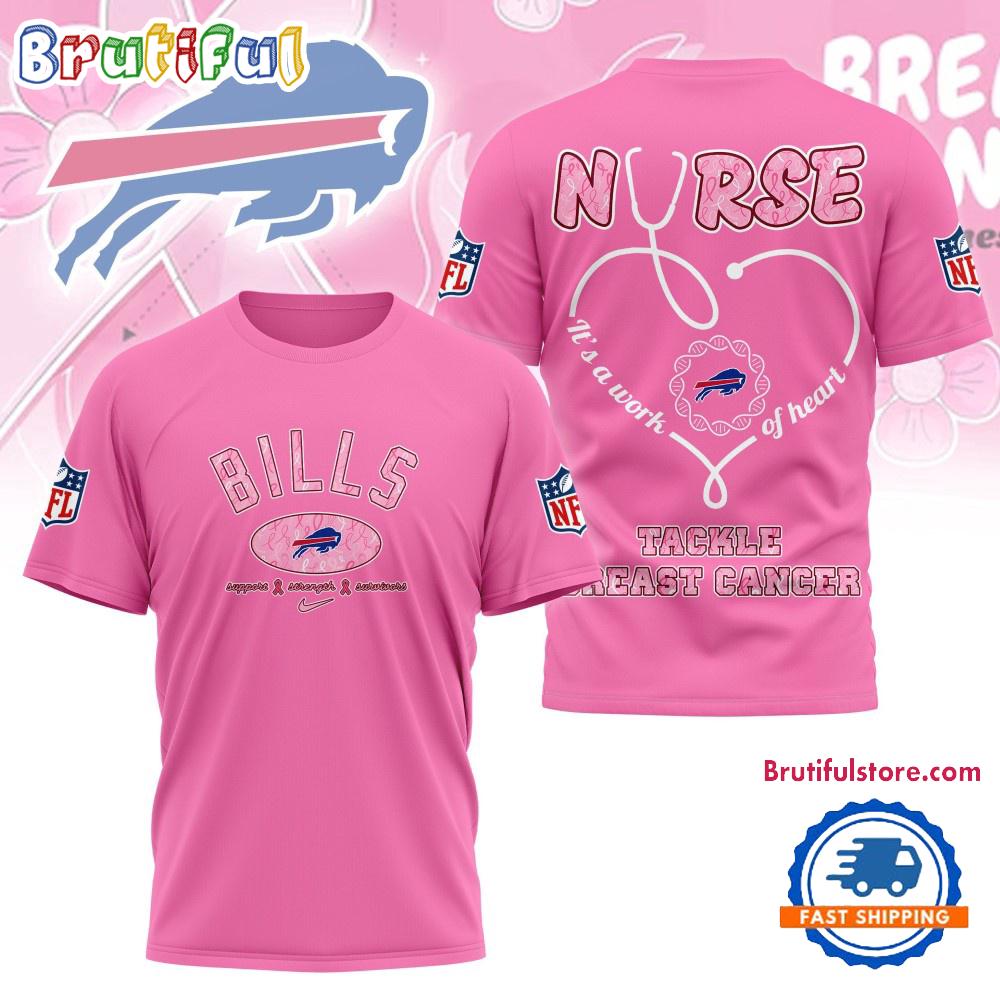 Sportswearmerch Buffalo Bills NFL Nurse Breast Cancer Awareness T-shirt For Fan