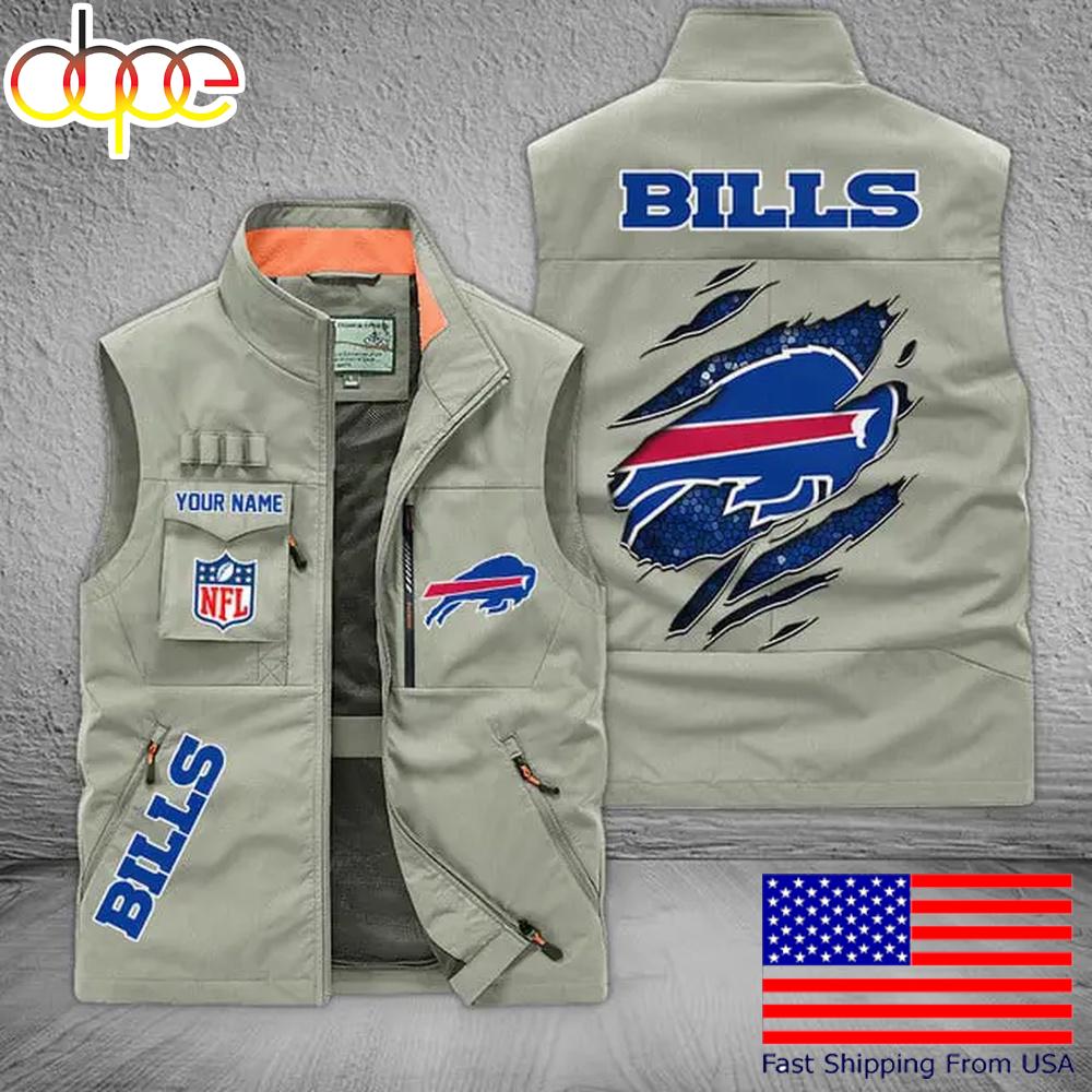 Sportswearmerch Buffalo Bills NFL On Back Personalized Pocket Vest For Fan