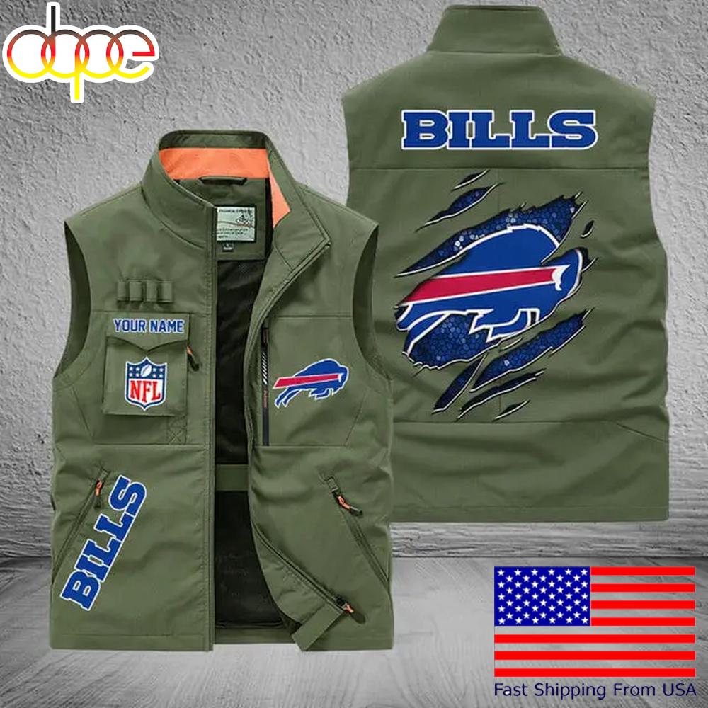 Sportswearmerch Buffalo Bills NFL On Back Personalized Pocket Vest For Fan