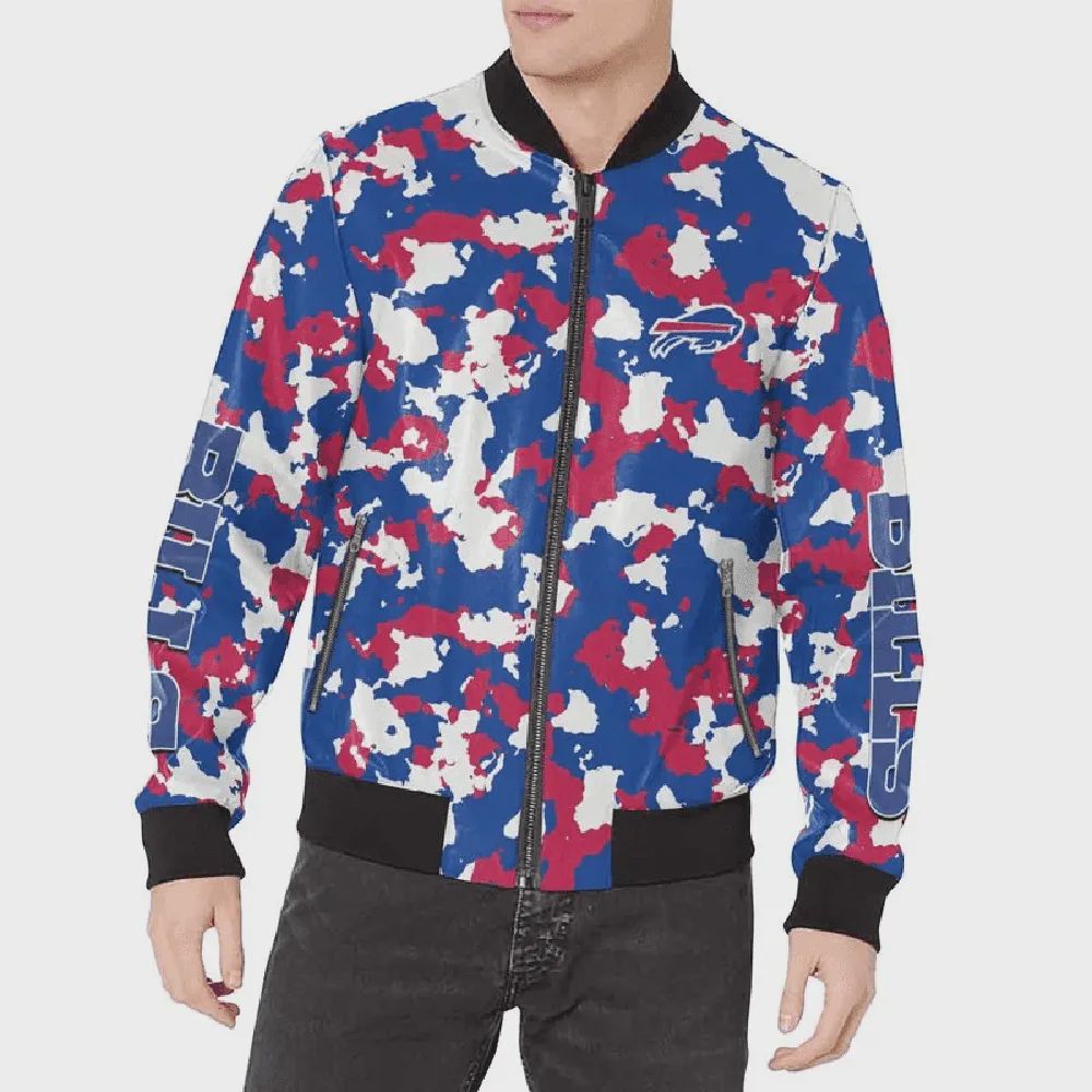 Sportswearmerch Buffalo Bills NFL Painting Pattern Bomber Jacket For Fan