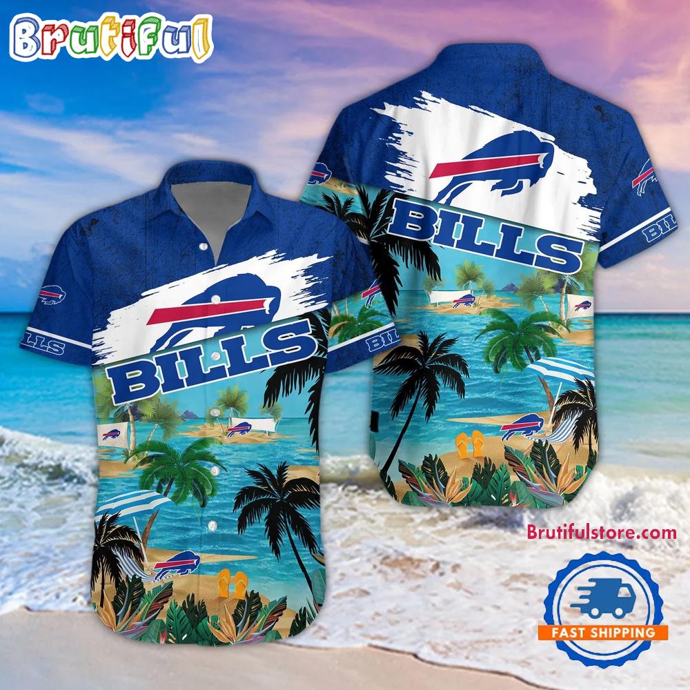 Sportswearmerch Buffalo Bills NFL Palm Tree Summer Beach Personalized Hawaiian Shirt For Fan