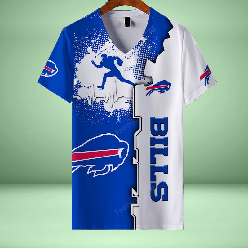 Sportswearmerch Buffalo Bills NFL Personalized V-neck Women T-shirt For Fan