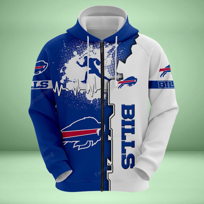 Sportswearmerch Buffalo Bills NFL Personalized Zip Hoodie For Fan