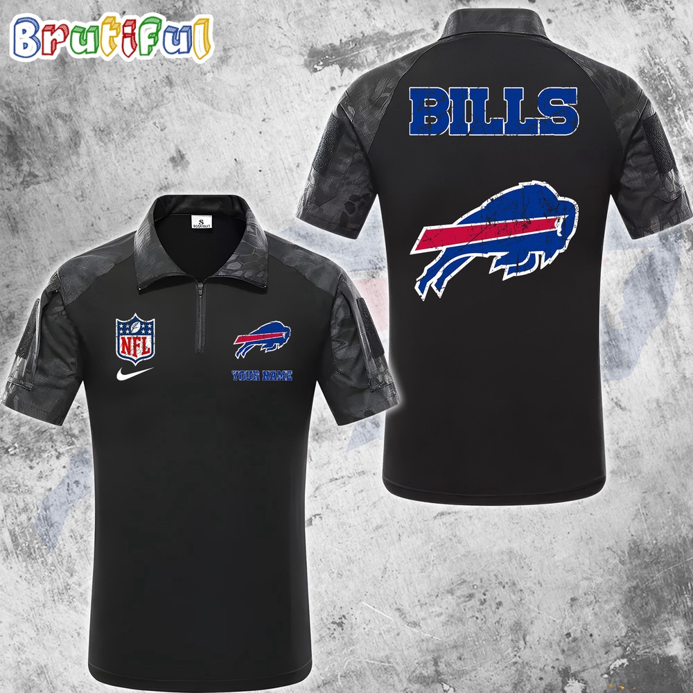 Sportswearmerch Buffalo Bills NFL Personalized Zip Polo Shirt For Fan