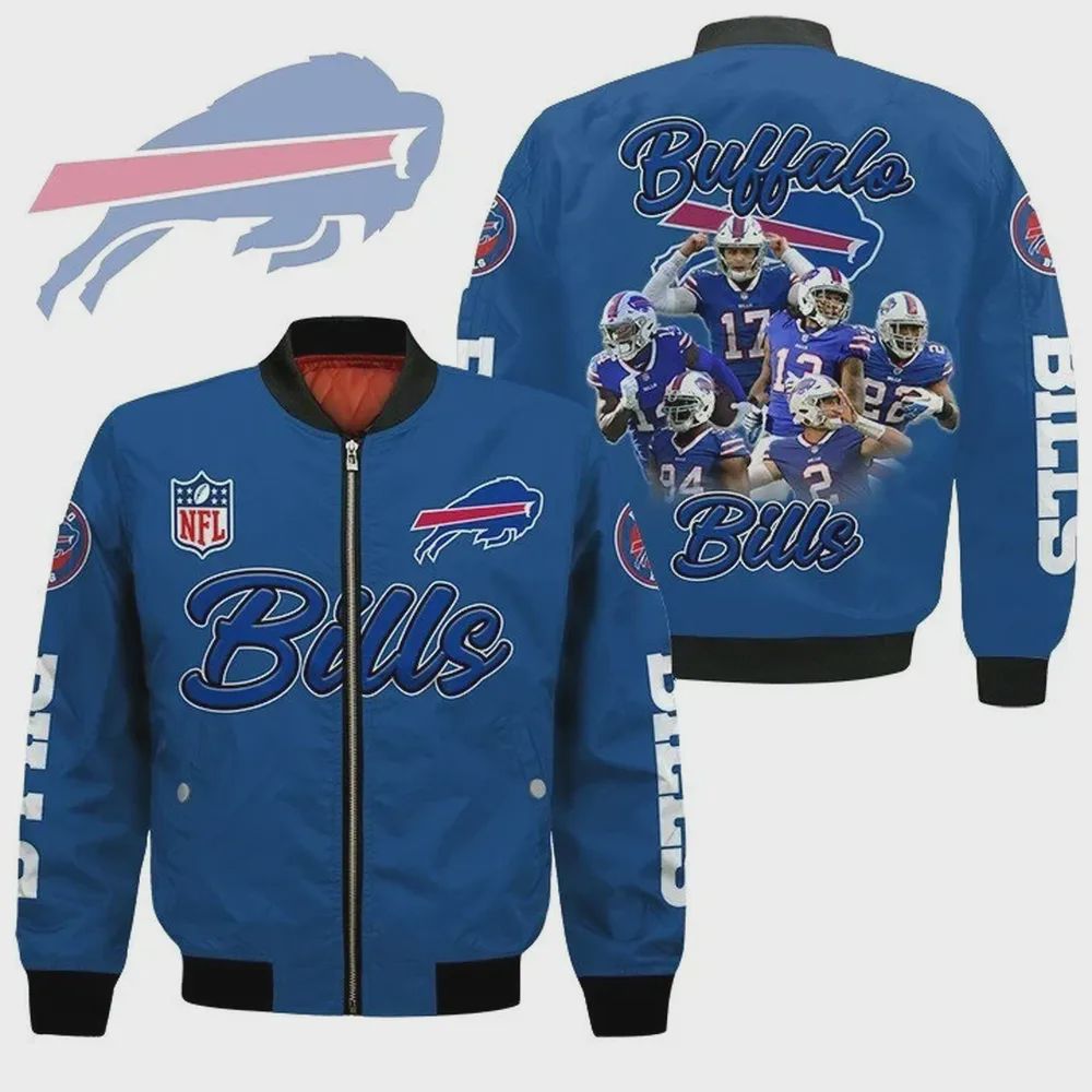 Sportswearmerch Buffalo Bills NFL Players Pattern Bomber Jacket For Fan