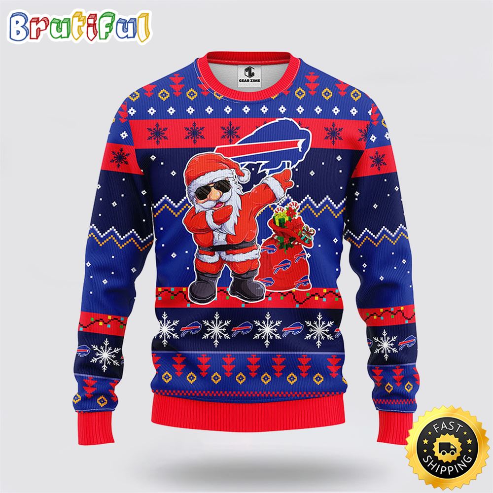 Sportswearmerch Buffalo Bills NFL Santa Claus Ugly Christmas Sweater For Fan
