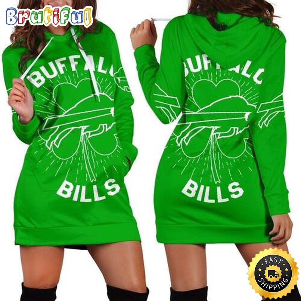 Sportswearmerch Buffalo Bills NFL St Patricks Day Hoodie Dress For Fan