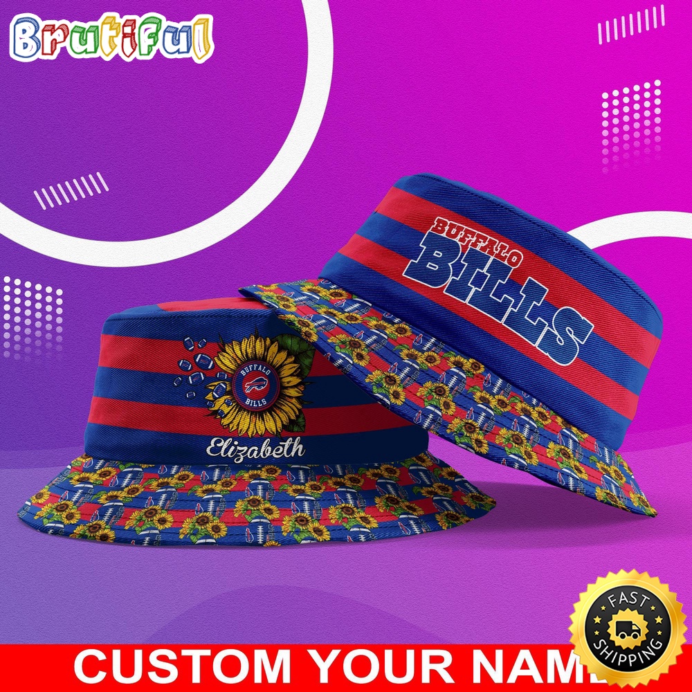 Sportswearmerch Buffalo Bills NFL Sunflower Personalized Bucket Hat For Fan
