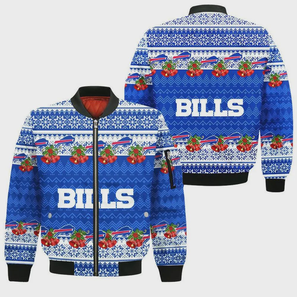 Sportswearmerch Buffalo Bills NFL Xmas Decor Pattern Bomber Jacket For Fan