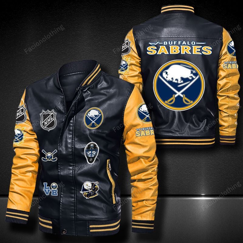 Sportswearmerch Buffalo Sabres NHL Personalized Leather Bomber For Fan