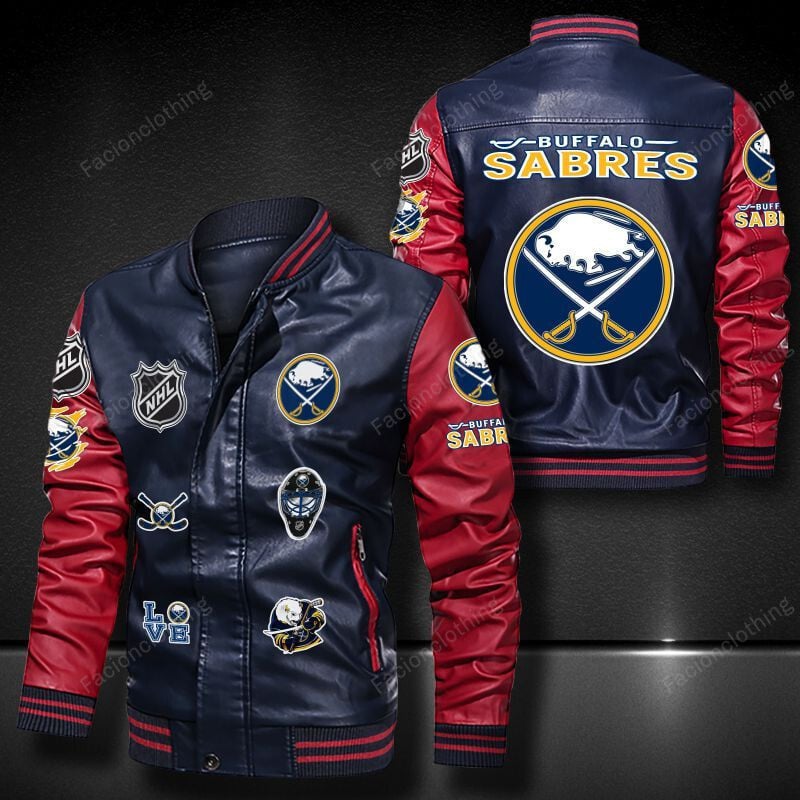 Sportswearmerch Buffalo Sabres NHL Personalized Leather Bomber For Fan