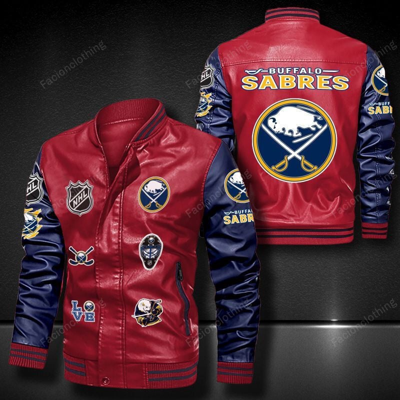 Sportswearmerch Buffalo Sabres NHL Personalized Leather Bomber For Fan