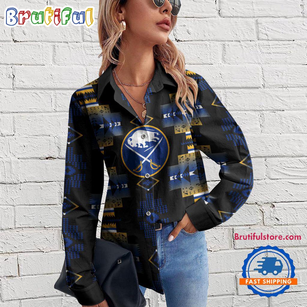 Sportswearmerch Buffalo Sabres NHL Special Native American Women's Casual Shirt For Fan
