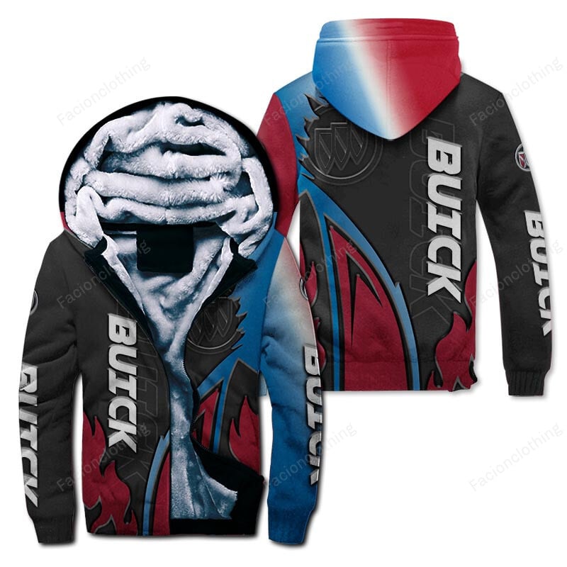 Sportswearmerch Buick Car Personalized Zip Hoodie Velvet Hoodie For Fan