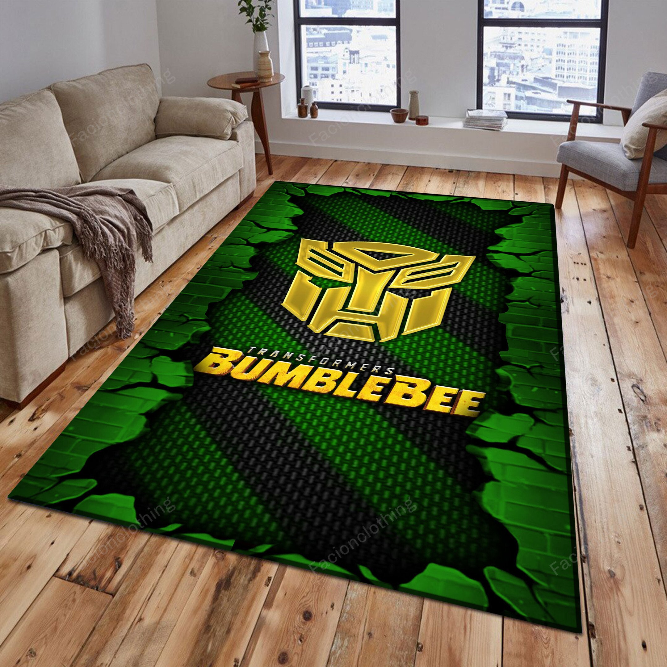 Sportswearmerch Bumblebee Car Personalized Rug For Fan