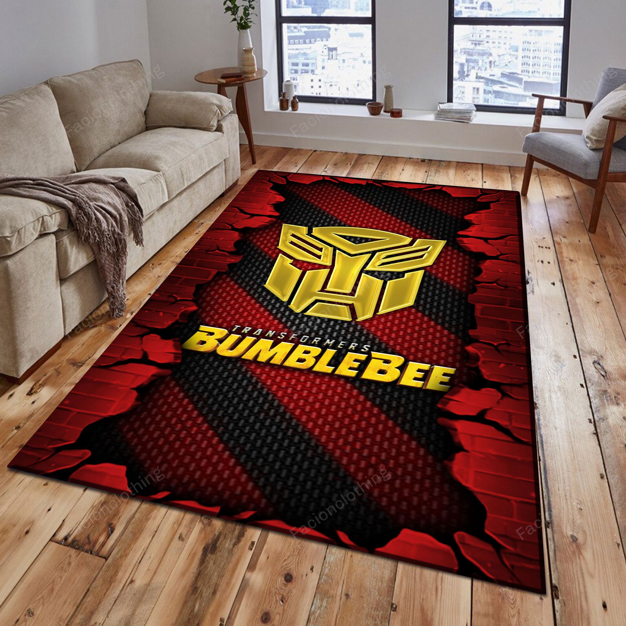 Sportswearmerch Bumblebee Car Personalized Rug For Fan