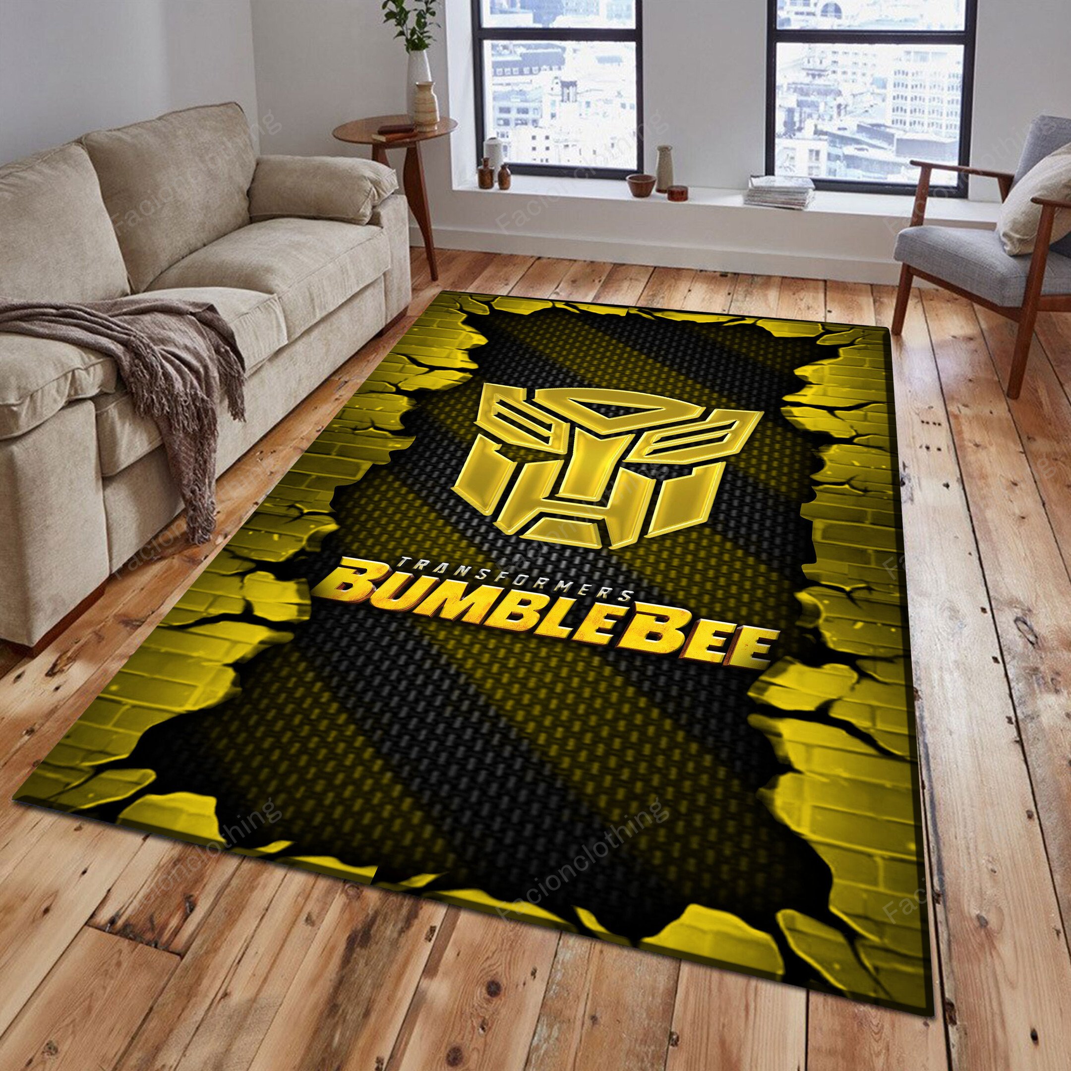 Sportswearmerch Bumblebee Car Personalized Rug For Fan