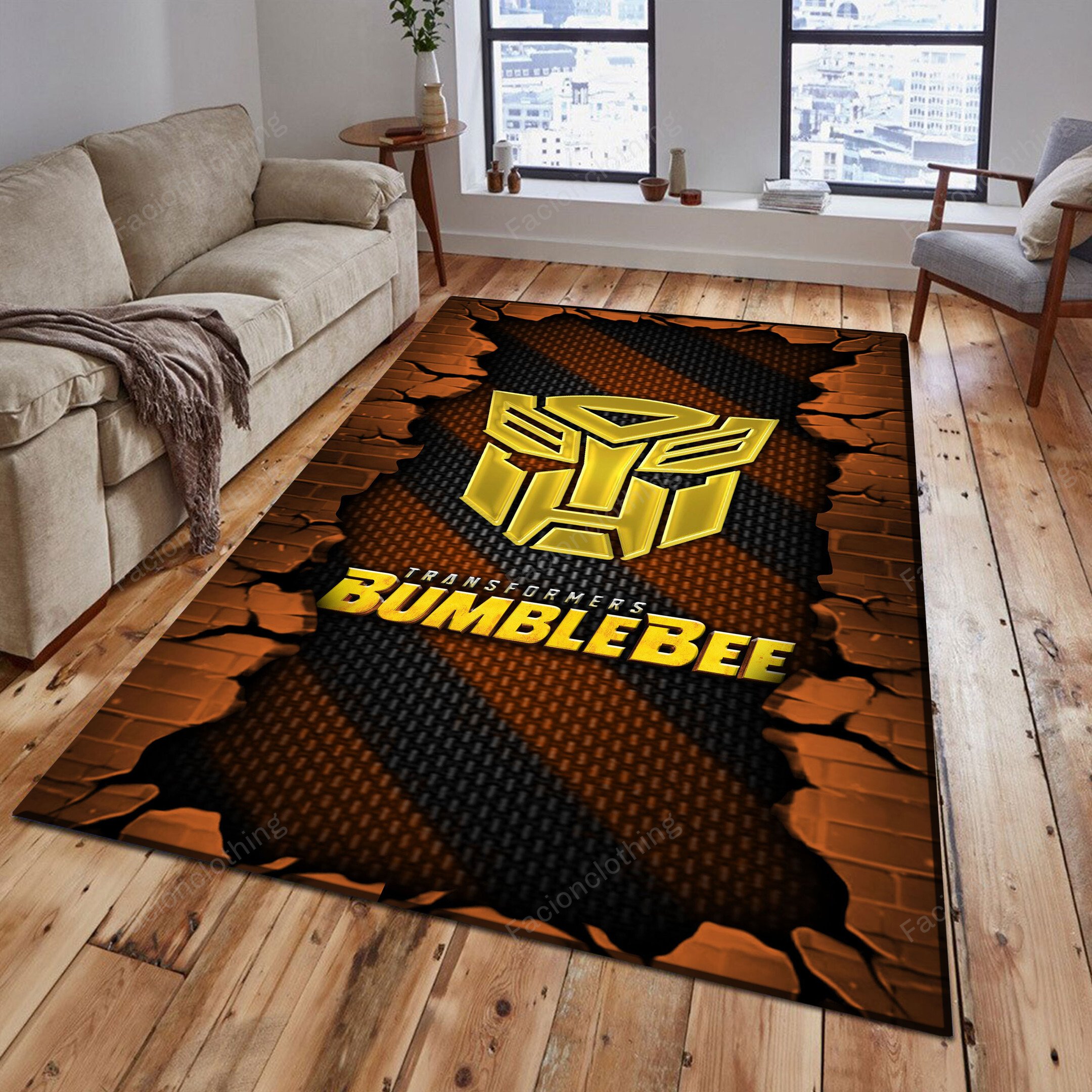 Sportswearmerch Bumblebee Car Personalized Rug For Fan