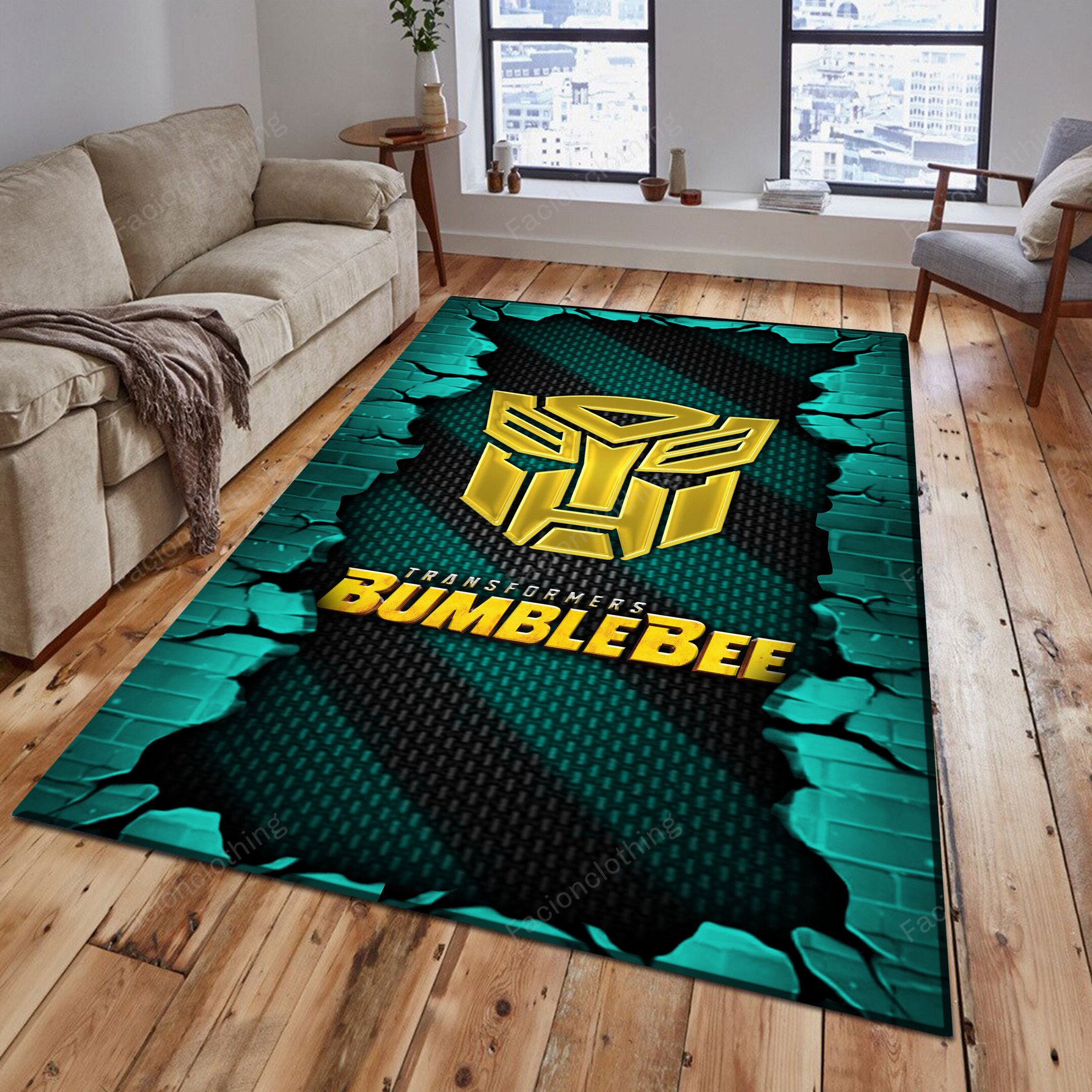 Sportswearmerch Bumblebee Car Personalized Rug For Fan