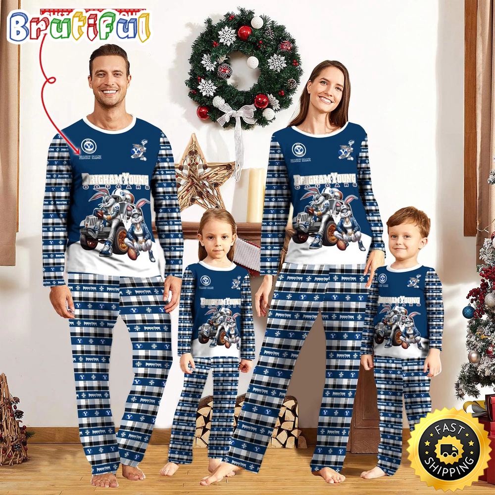 Sportswearmerch BYU Cougars NCAA Personalized Pajamas Family For Fan