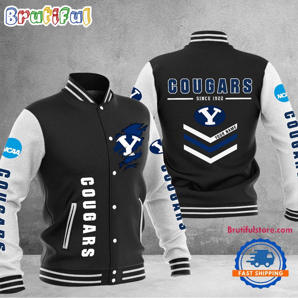 Sportswearmerch BYU Cougars NCAA Personalized Personalized Baseball Jacket For Fan