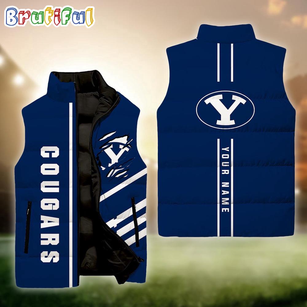 Sportswearmerch BYU Cougars NCAA Personalized Sleeveless Down Puffer Jacket For Fan