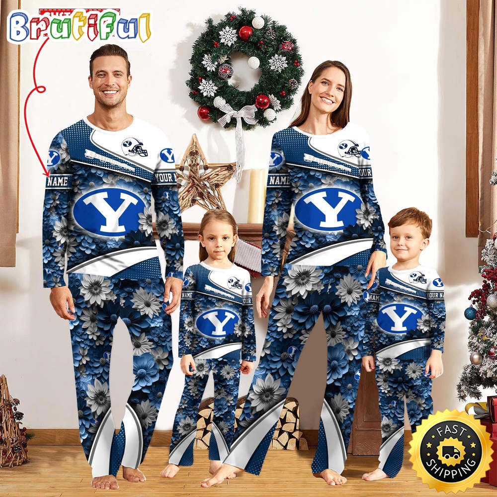 Sportswearmerch BYU Cougars NCAA Sport Fans Personalized Pajamas Family For Fan