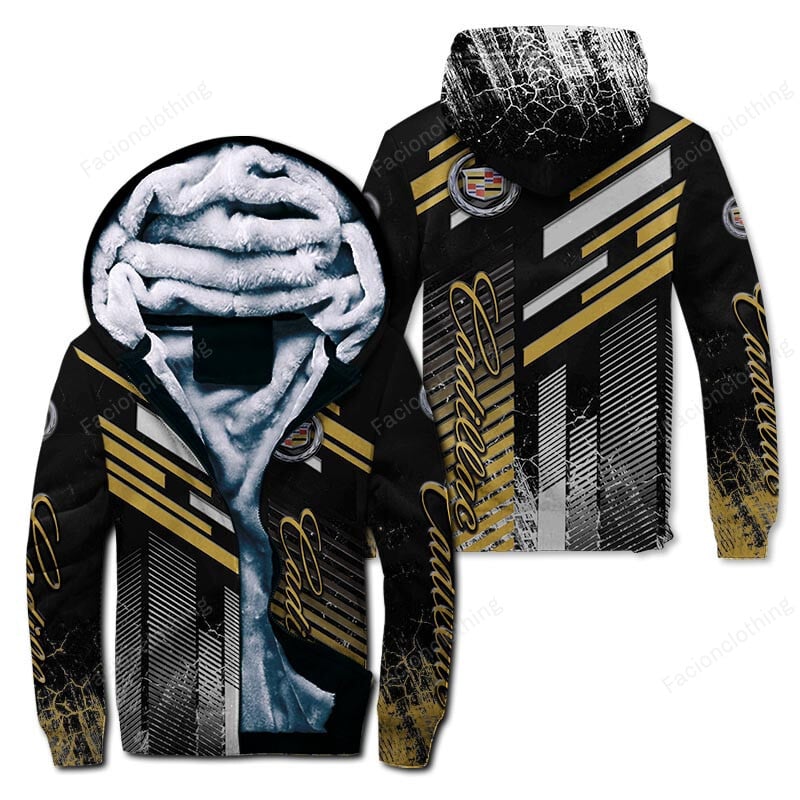 Sportswearmerch Cadillac Car Personalized Zip Hoodie Velvet Hoodie For Fan