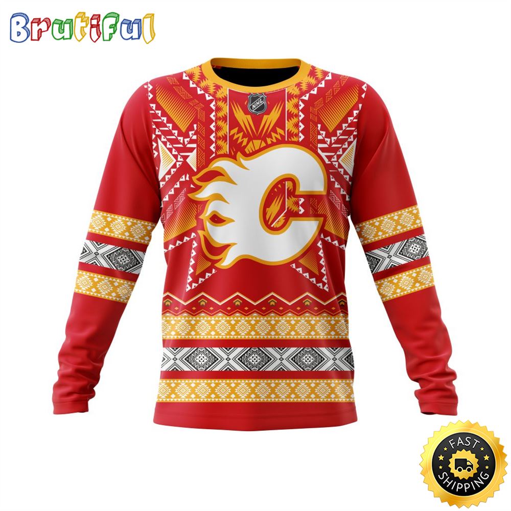 Sportswearmerch Calgary Flames NHL Native Concepts Personalized Sweater For Fan