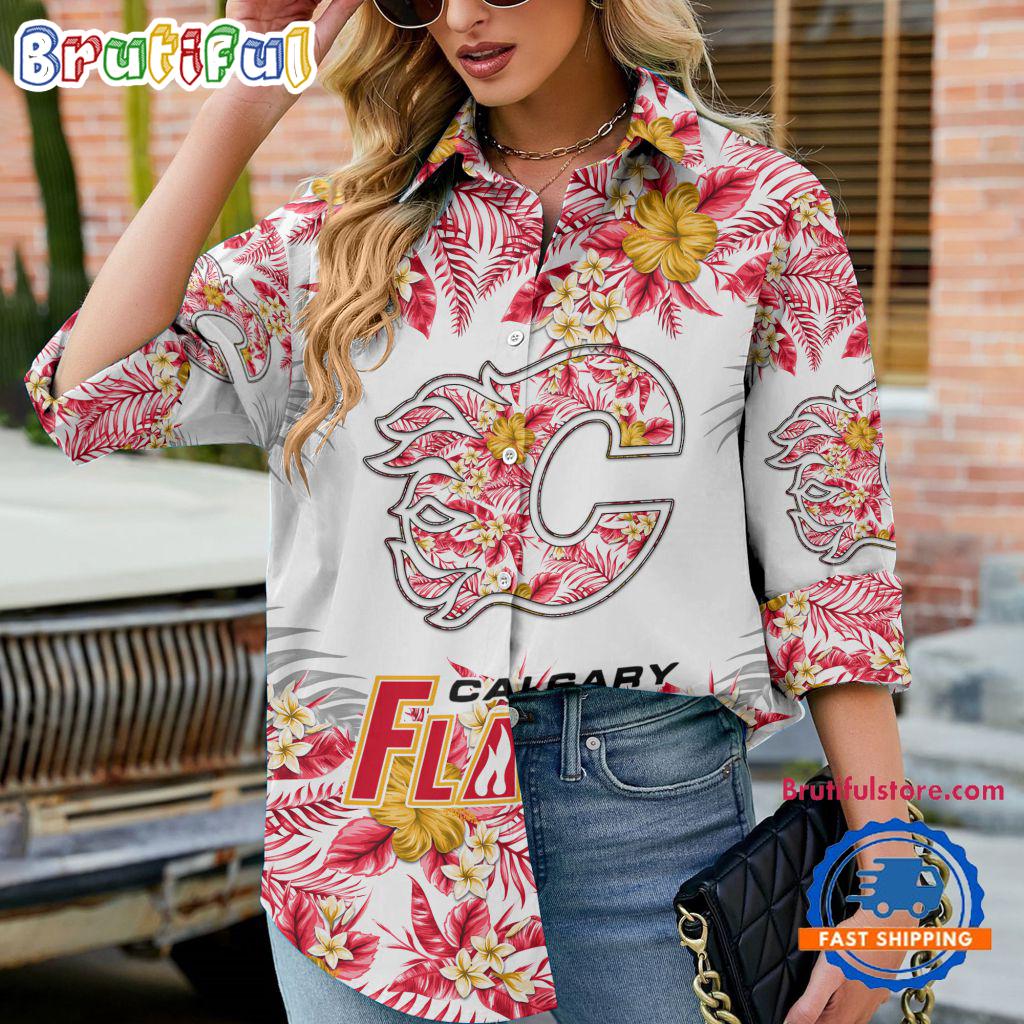 Sportswearmerch Calgary Flames NHL Special Hockey Women's Casual Shirt For Fan