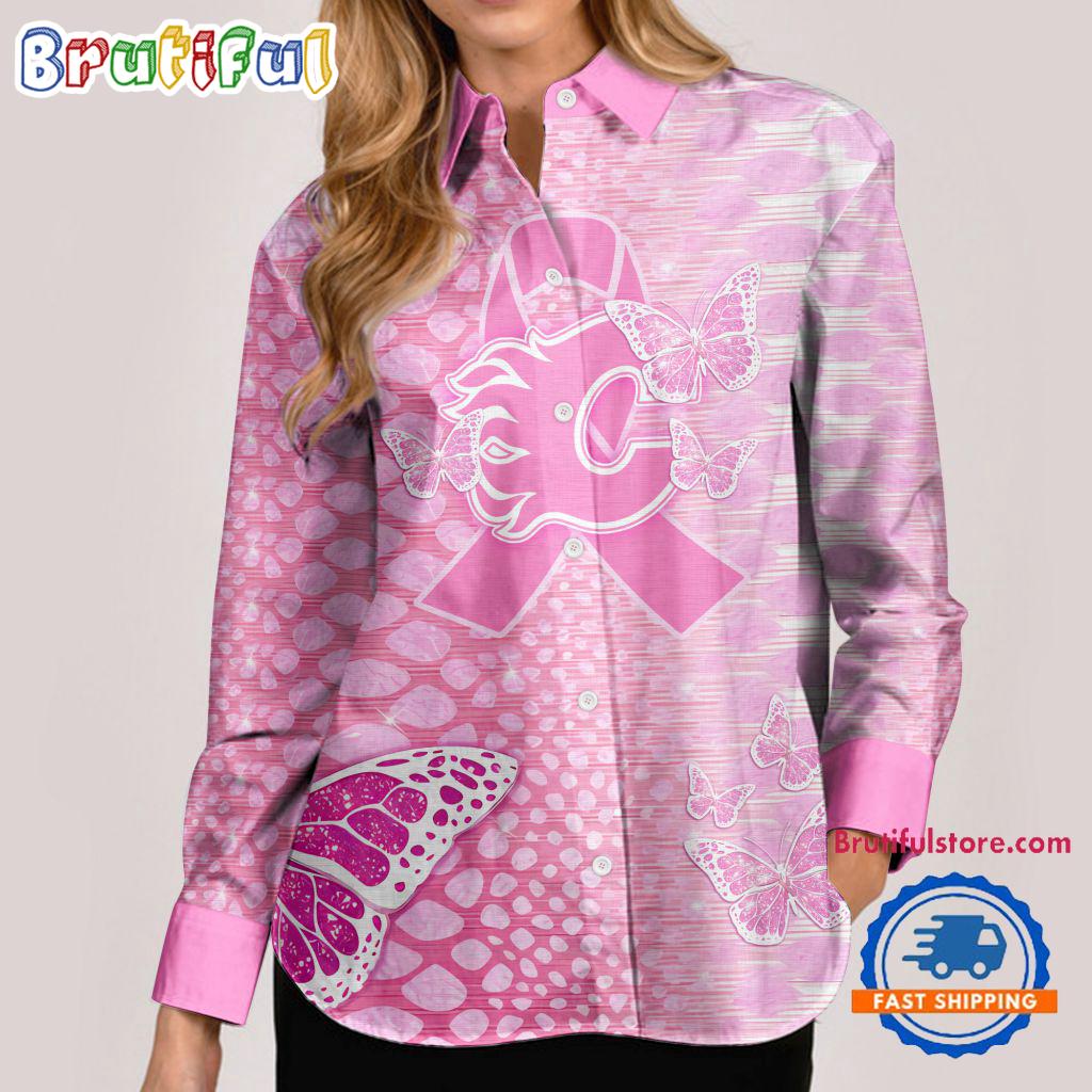 Sportswearmerch Calgary Flames NHL Special Pink Fight Breast Cancer Women's Casual Shirt For Fan