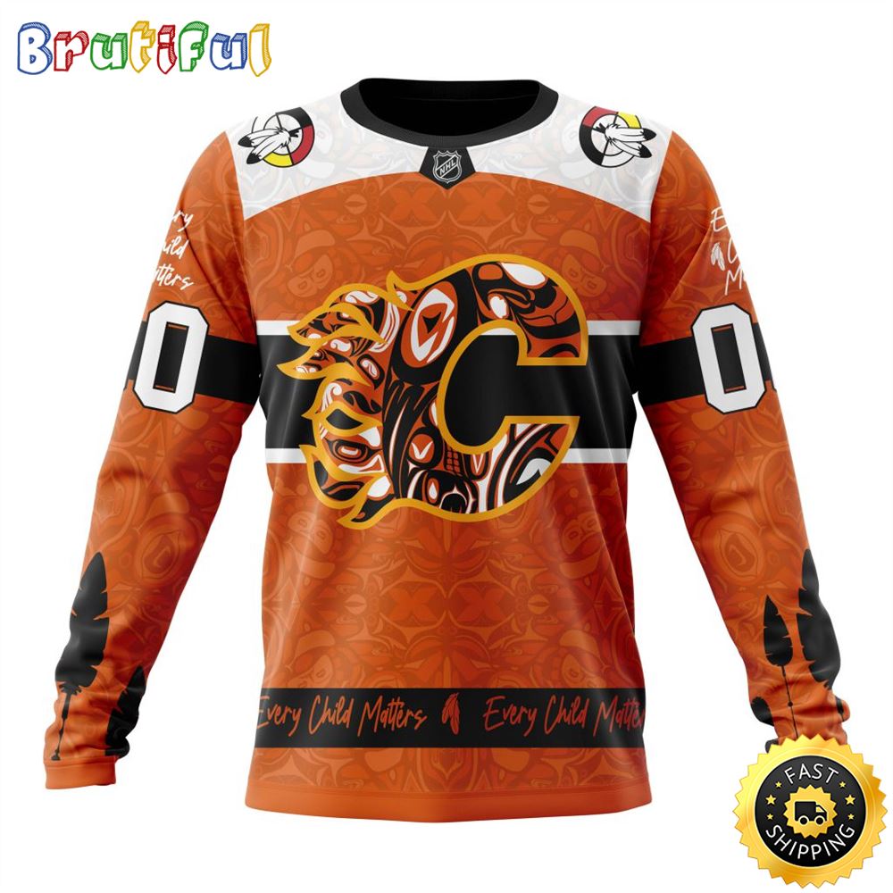 Sportswearmerch Calgary Flames NHL Support Child Lives Matter Personalized Sweater For Fan