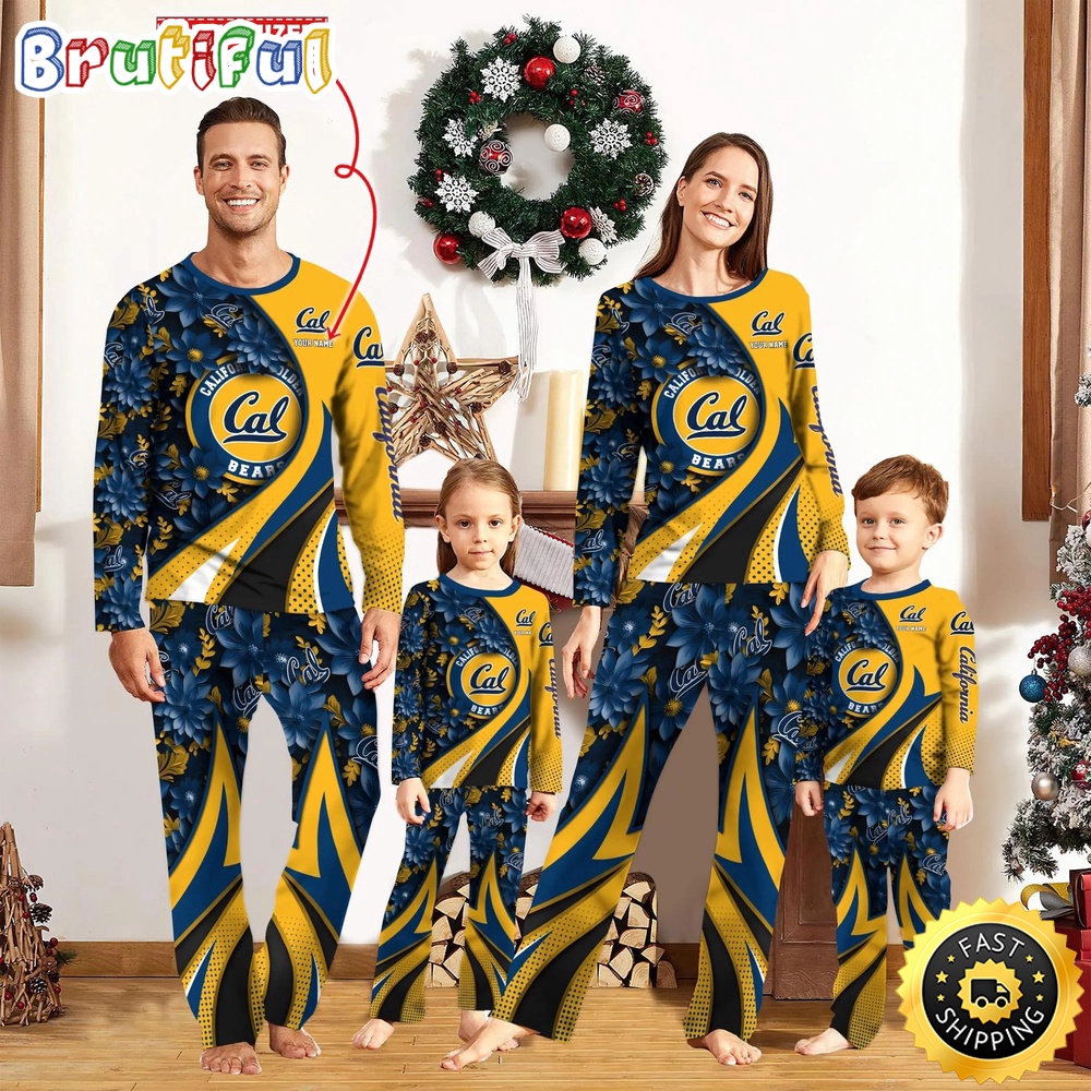 Sportswearmerch California Golden Bears NCAA Flower Personalized Pajamas Family For Fan