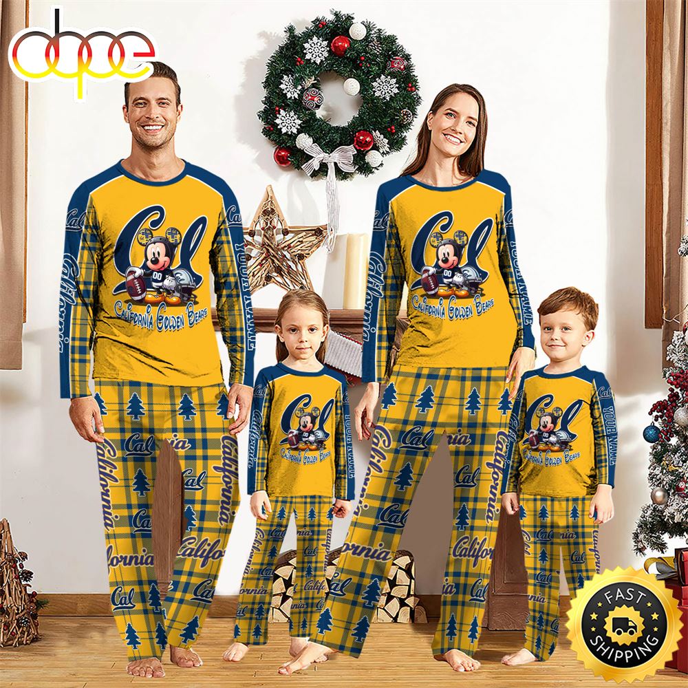 Sportswearmerch California Golden Bears NCAA x Mickey Mouse Personalized Pajamas Family For Fan