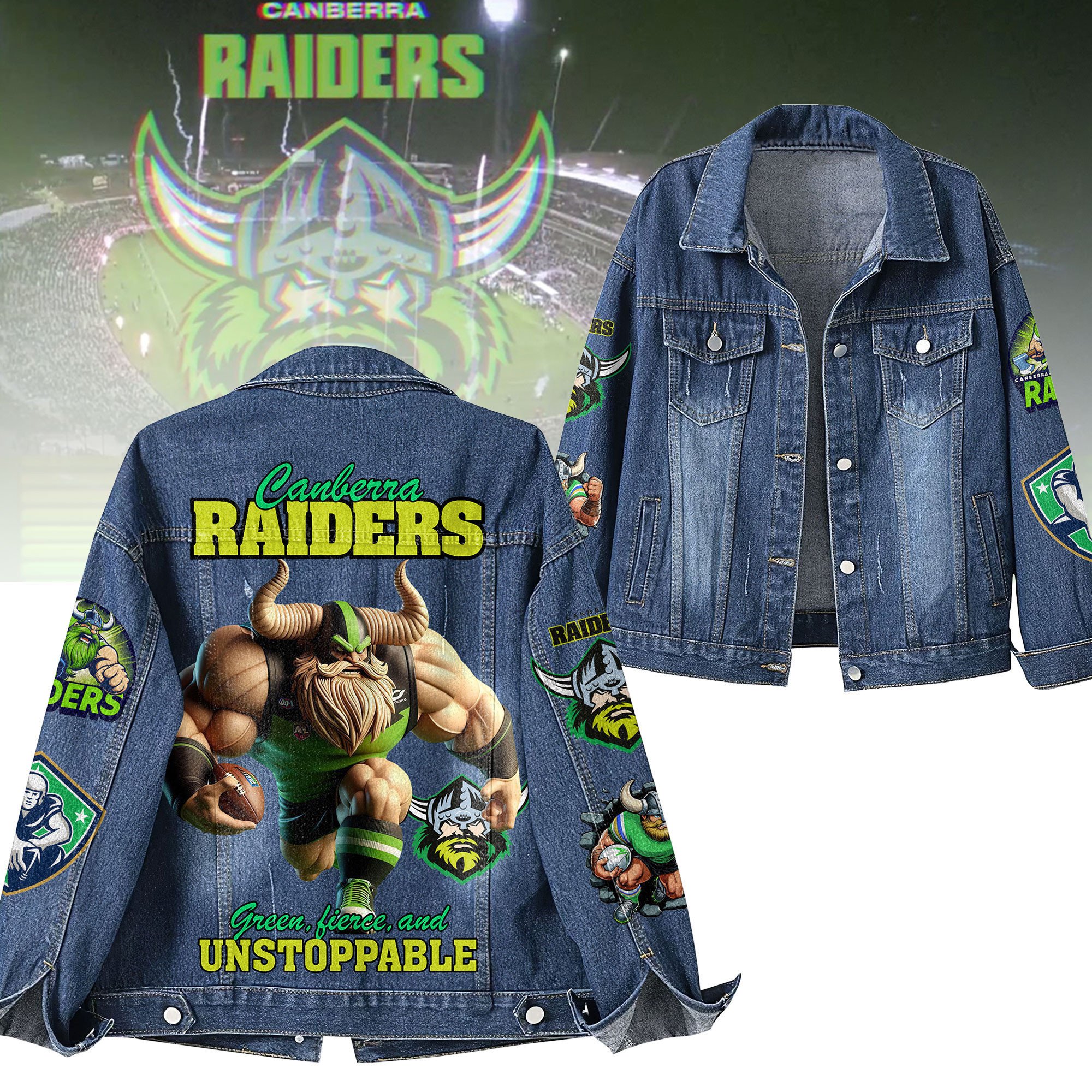 Sportswearmerch Canberra Raiders Denim Jacket Gift For Fans