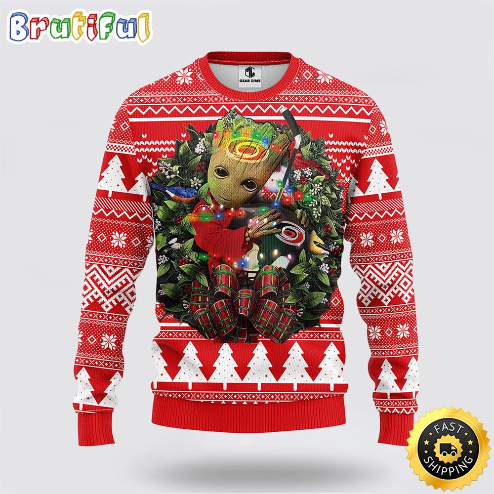 Sportswearmerch Carolina Hurricanes NHL Groot Christmas Sweater For Fan