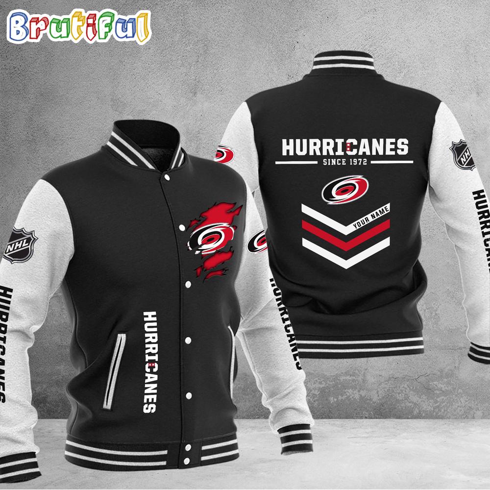 Sportswearmerch Carolina Hurricanes NHL Personalized Baseball Jacket For Fan