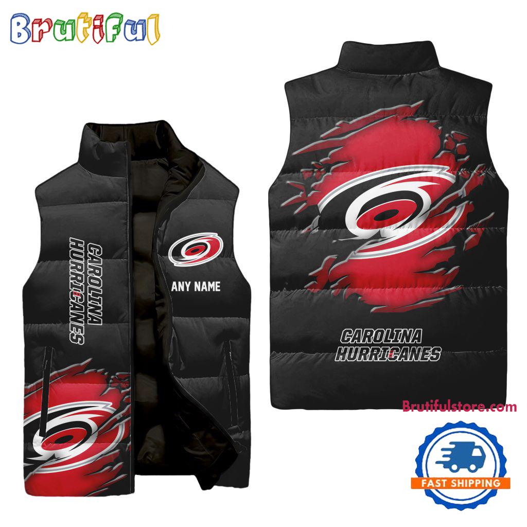 Sportswearmerch Carolina Hurricanes NHL Personalized Sleeveless Puffer Jacket For Fan