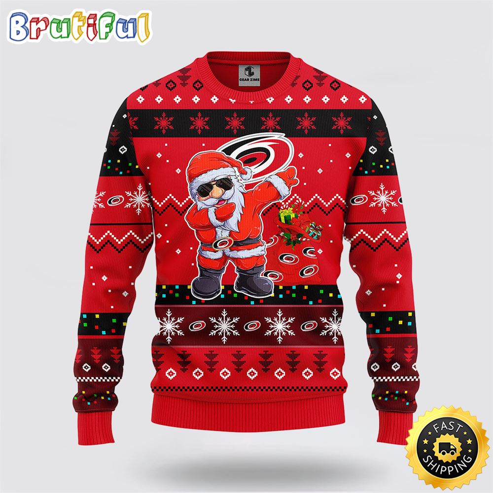 Sportswearmerch Carolina Hurricanes NHL Santa Claus Ugly Christmas Sweater For Fan