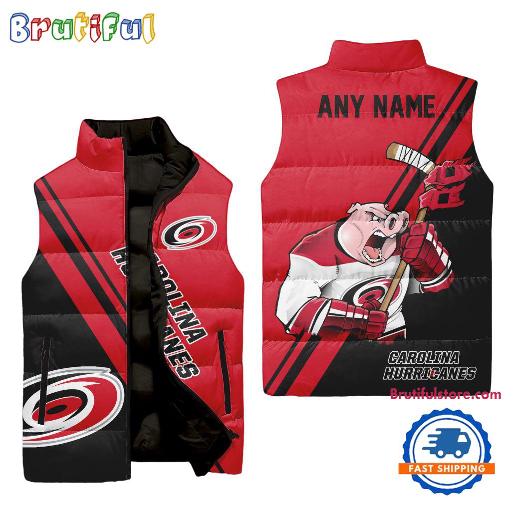 Sportswearmerch Carolina Hurricanes NHL Sleeveless Puffer Jacket For Fan