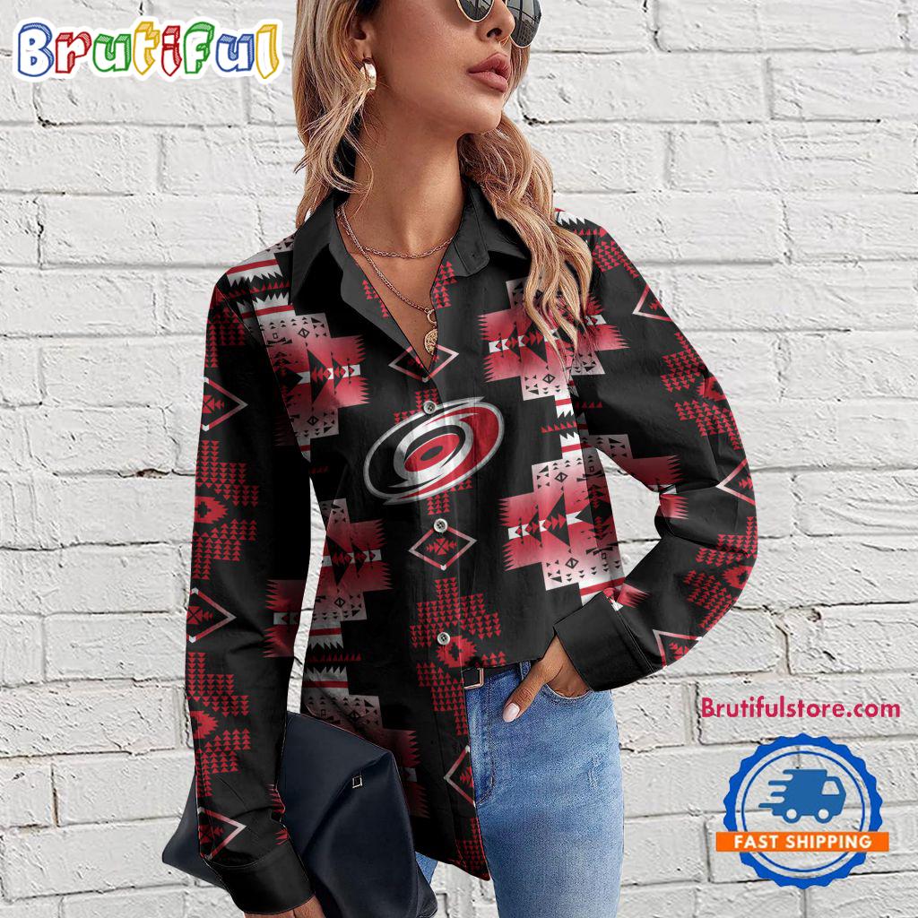 Sportswearmerch Carolina Hurricanes NHL Special Native American Women's Casual Shirt For Fan
