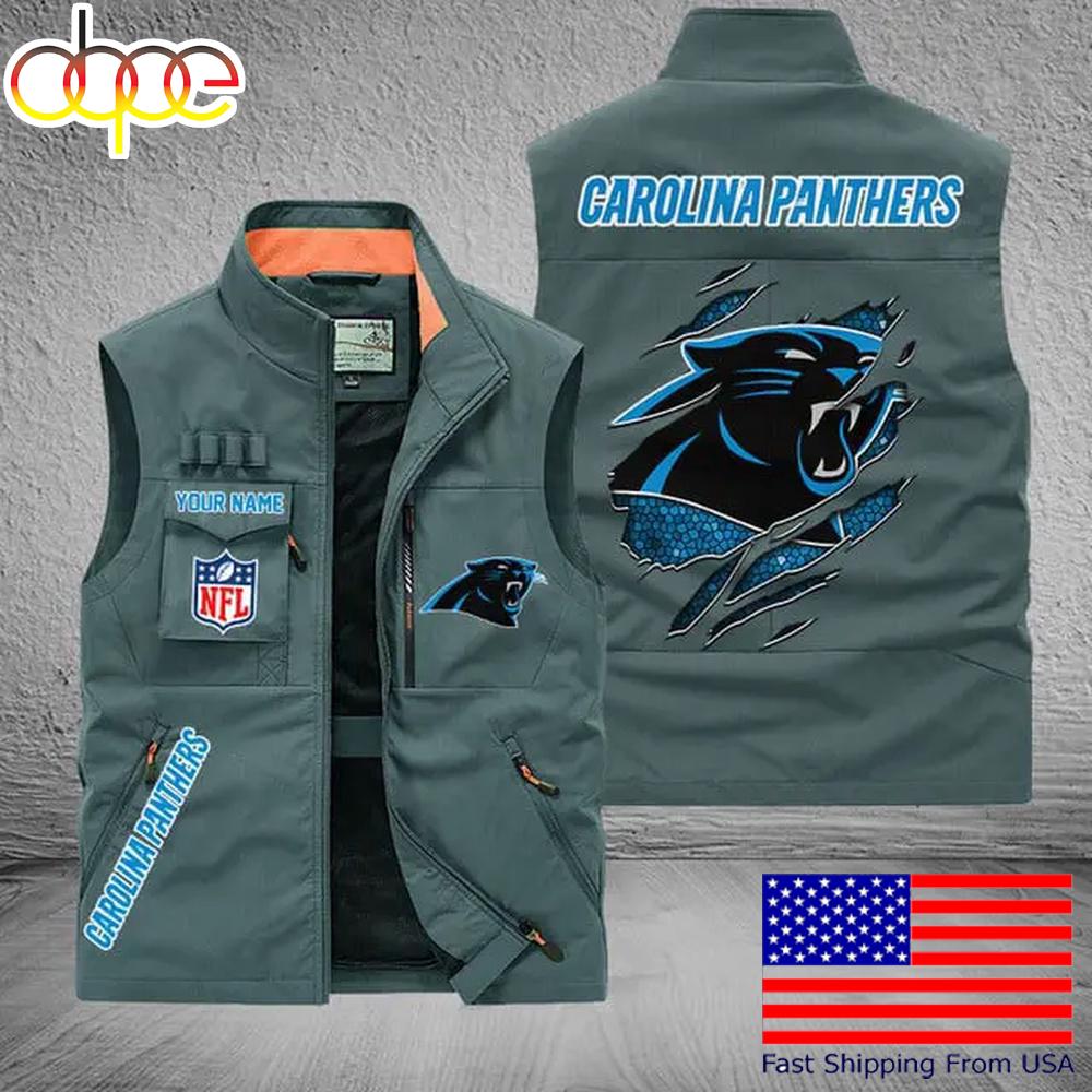 Sportswearmerch Carolina Panther NFL On Back Personalized Pocket Vest For Fan