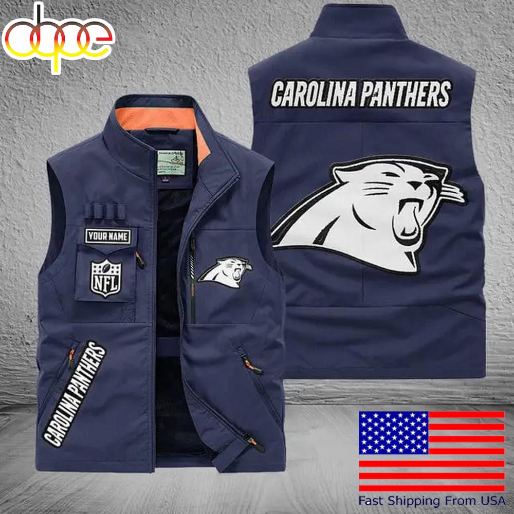 Sportswearmerch Carolina Panther NFL Personalized Pocket Vest For Fans For Fan