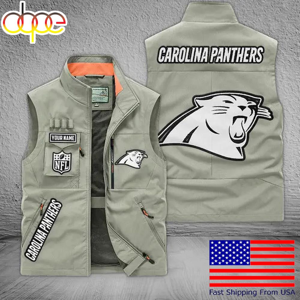Sportswearmerch Carolina Panther NFL Personalized Pocket Vest For Fans For Fan