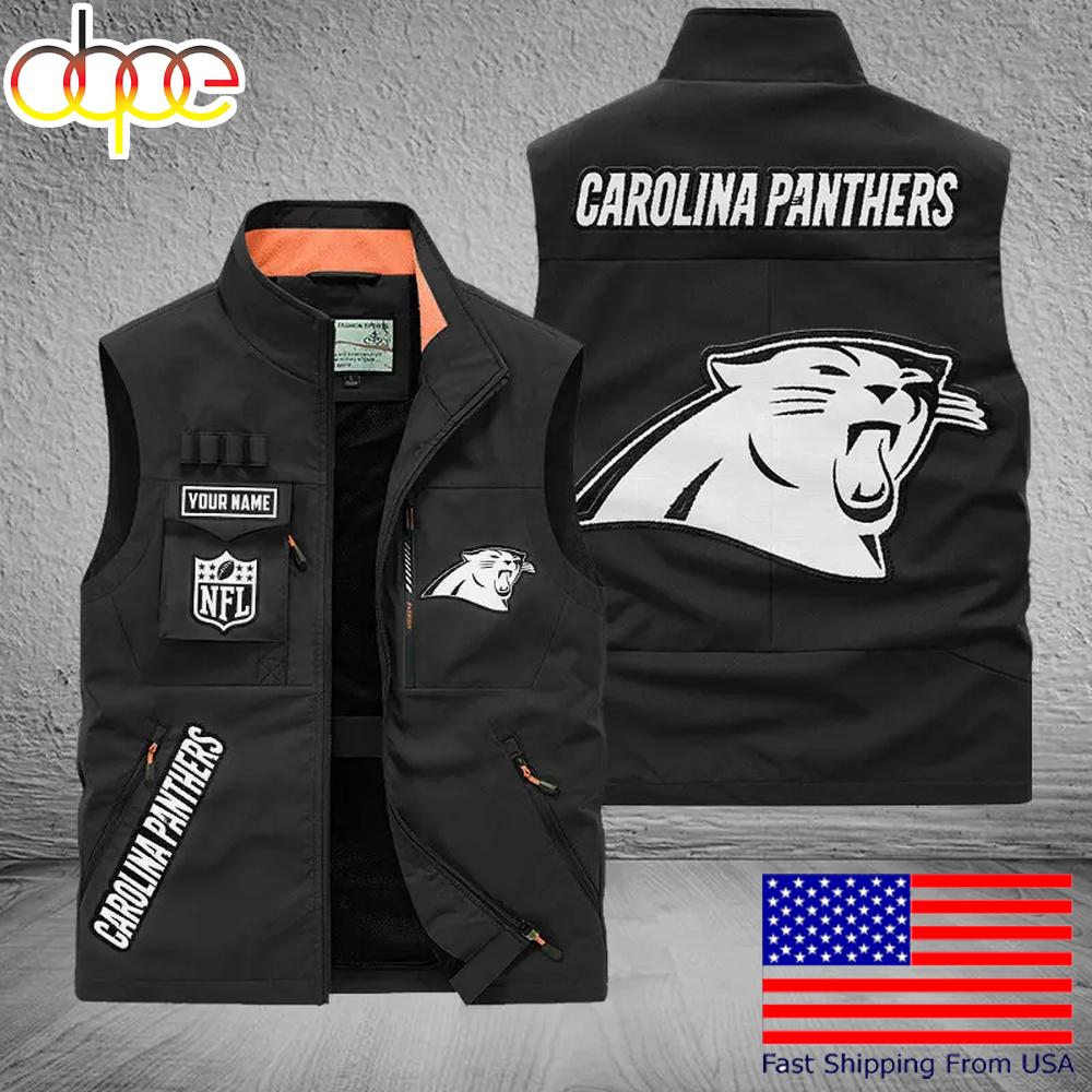 Sportswearmerch Carolina Panther NFL Personalized Pocket Vest For Fans For Fan