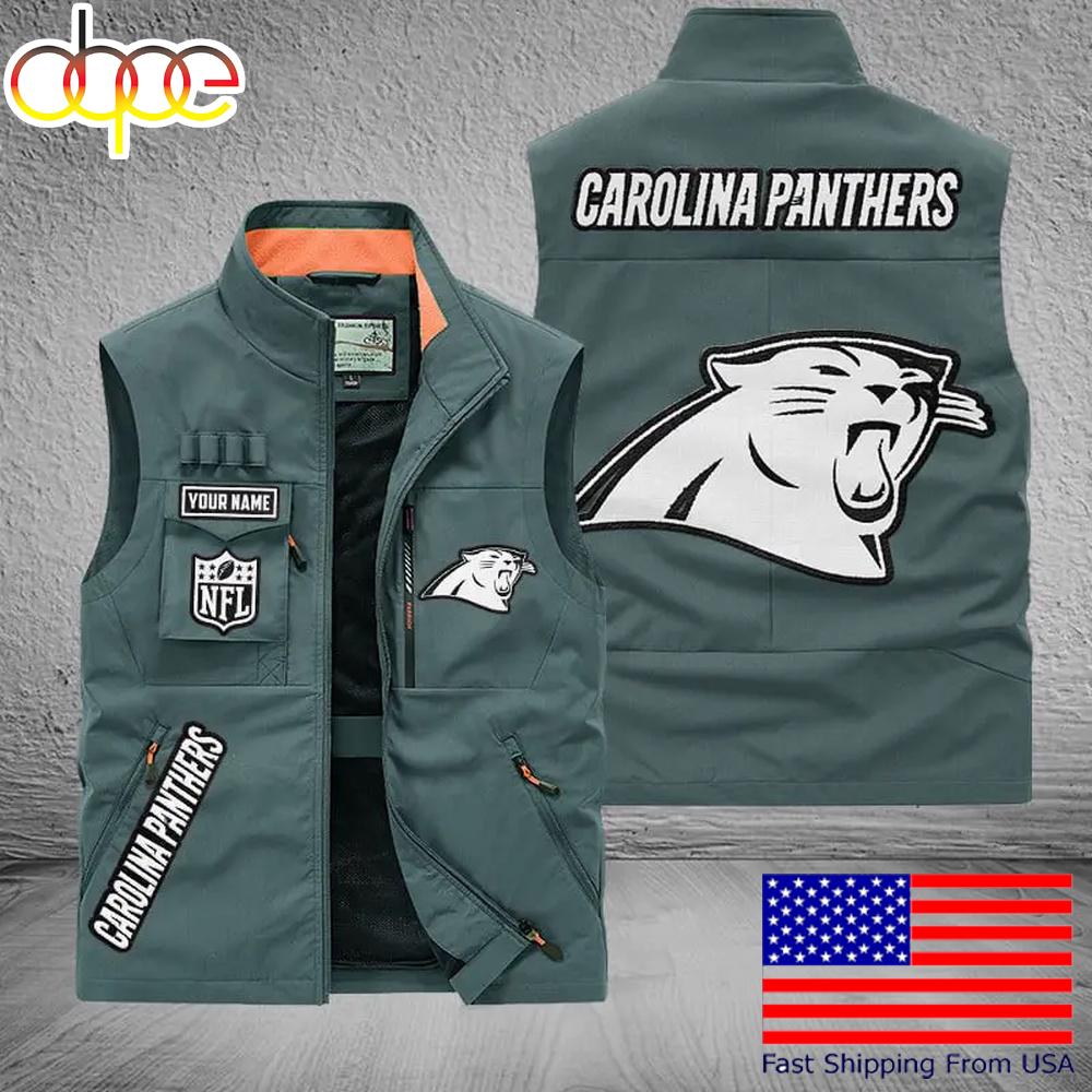 Sportswearmerch Carolina Panther NFL Personalized Pocket Vest For Fans For Fan